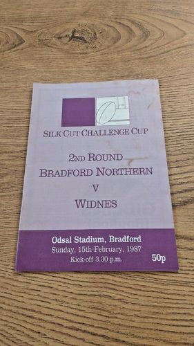 Bradford Northern v Widnes Feb 1987 Challenge Cup Rugby League Programme