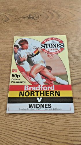 Bradford Northern v Widnes Sept 1987 Rugby League Programme