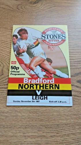 Bradford Northern v Leigh Nov 1987 Rugby League Programme