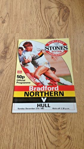 Bradford Northern v Hull Dec 1987 Rugby League Programme