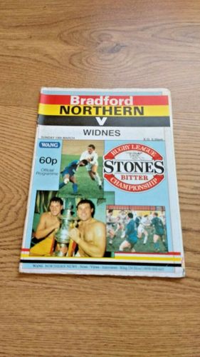Bradford Northern v Widnes Mar 1989 Rugby League Programme