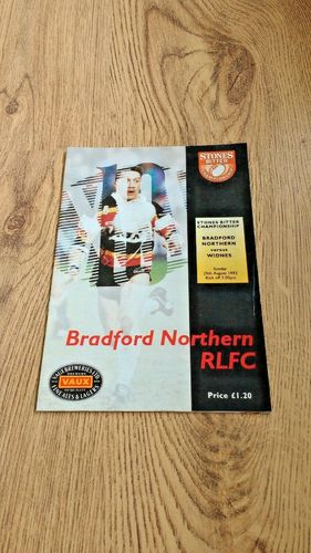 Bradford Northern v Widnes Aug 1993 Rugby League Programme