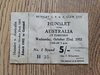 Hunslet v Australia Oct 1952 Used Rugby League Ticket