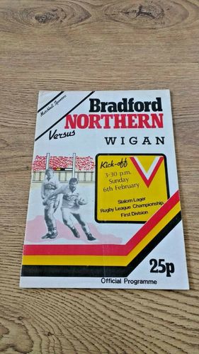 Bradford Northern v Wigan Feb 1983 Rugby League Programme