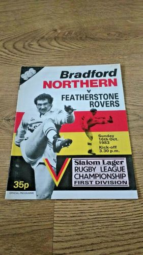 Bradford Northern v Featherstone Oct 1983 Rugby League Programme