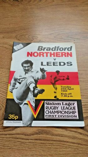 Bradford Northern v Leeds Apr 1984 Rugby League Programme