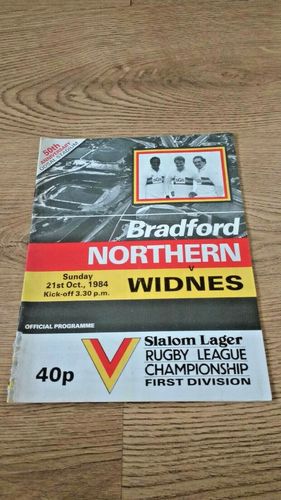 Bradford Northern v Widnes Oct 1984 Rugby League Programme