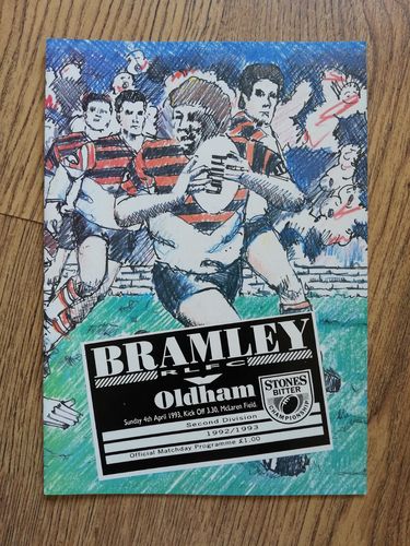 Bramley v Oldham Apr 1993 Rugby League Programme