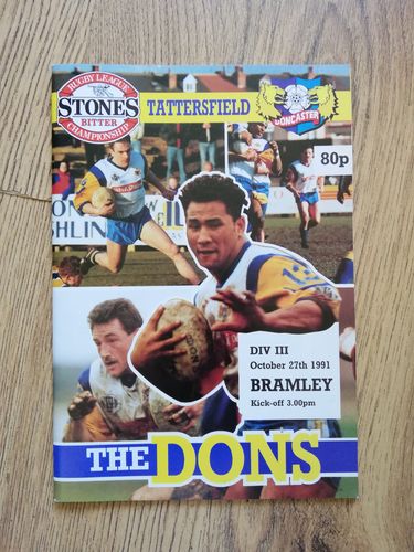 Doncaster v Bramley Oct 1991 Rugby League Programme