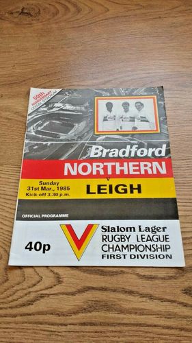 Bradford Northern v Leigh Mar 1985 Rugby League Programme