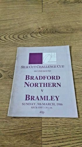 Bradford Northern v Bramley Mar 1986 Challenge Cup Rugby League Programme