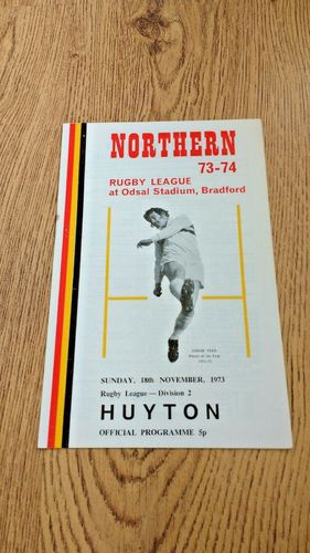 Bradford Northern v Huyton Nov 1973 Rugby League Programme