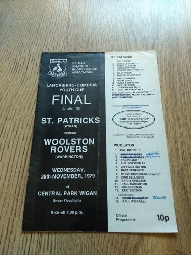 St Patricks v Woolston Rovers 1979 Lancs Youth Cup Final