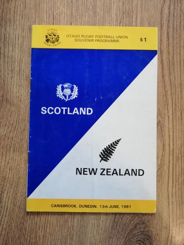 New Zealand v Scotland 1st Test 1981 Rugby Programme