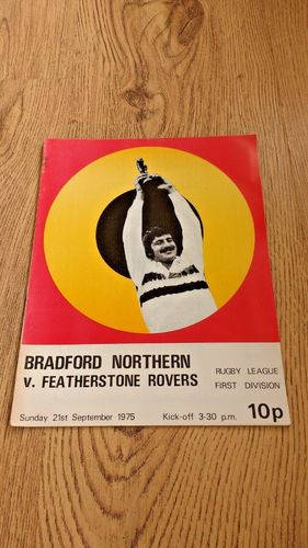 Bradford Northern v Featherstone Rovers Sept 1975 Rugby League Programme