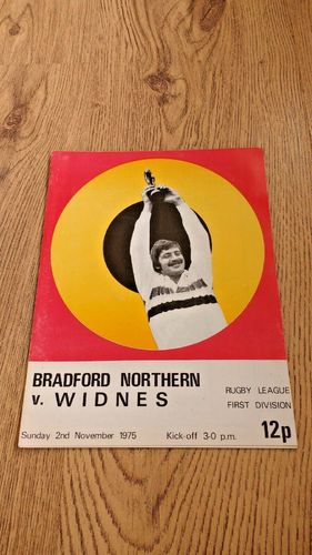 Bradford Northern v Widnes Nov 1975 Rugby League Programme