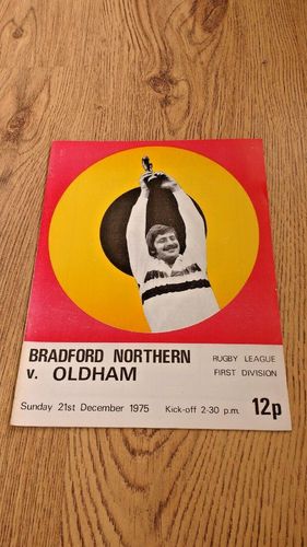 Bradford Northern v Oldham Dec 1975 Rugby League Programme