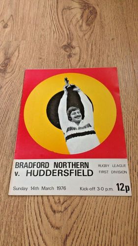 Bradford Northern v Huddersfield Mar 1976 Rugby League Programme