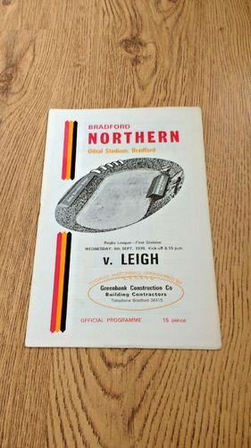 Bradford Northern v Leigh Sept 1978 Rugby League Programme