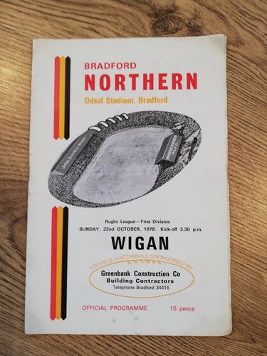 Bradford Northern v Wigan Oct 1978
