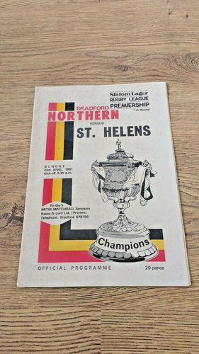 Bradford Northern v St Helens Apr 1981 Play-Off Rugby League Programme