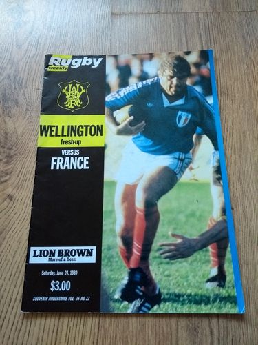 Wellington v France June 1989 Rugby Programme