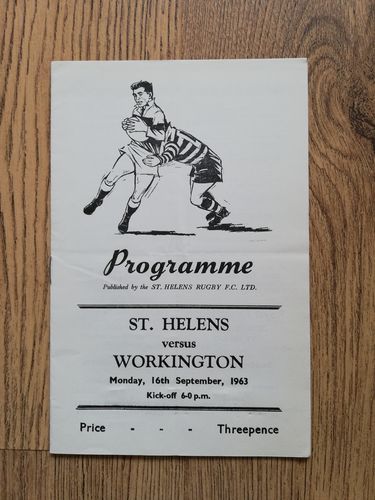 St Helens v Workington Sept 1963 Rugby League Programme