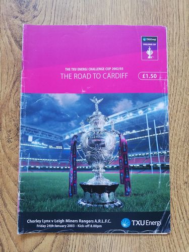 Chorley Lynx v Leigh Miners Rangers 2003 Challenge Cup Rugby League Programme