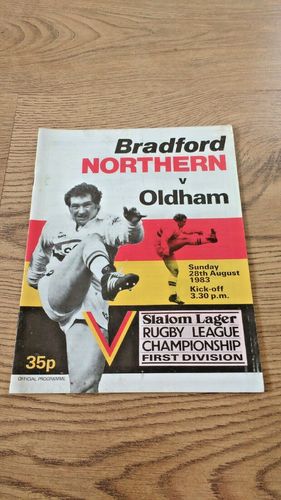 Bradford Northern v Oldham Aug 1983 Rugby League Programme