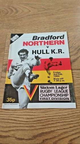 Bradford Northern v Hull KR Feb 1984 Rugby League Programme