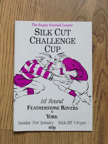 Featherstone Rovers v York Jan 1988 Challenge Cup Rugby League Programme