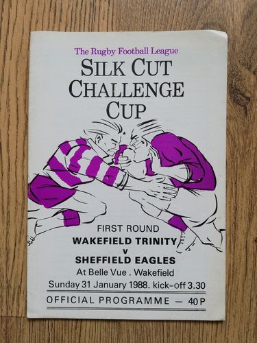 Wakefield Trinity v Sheffield Eagles 1988 Challenge Cup Rugby League Programme