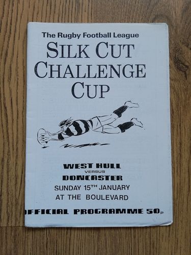 West Hull v Doncaster Jan 1989 Challenge Cup Rugby League Programme
