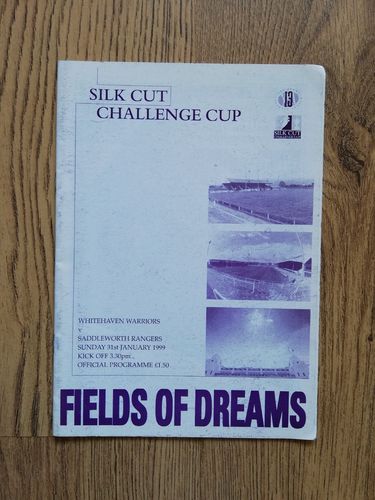 Whitehaven v Saddleworth Rangers 1999 Challenge Cup Rugby League Programme