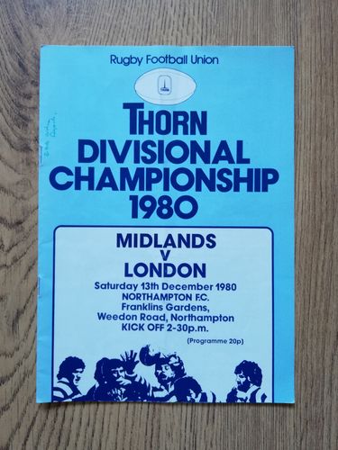 Midlands v London Dec 1980 Divisional Championship Rugby Programme