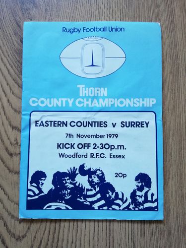 Eastern Counties v Surrey Nov 1979 County Championship Rugby Programme