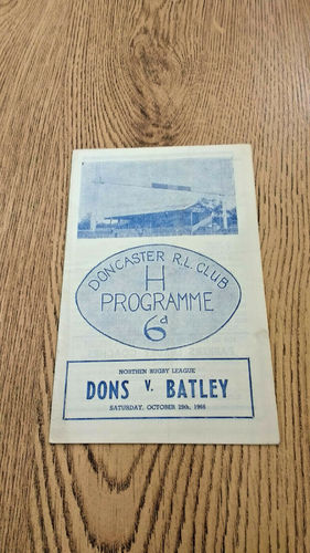 Doncaster v Batley Oct 1966 Rugby League Programme
