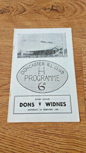 Doncaster v Widnes Feb 1969 Rugby League Programme