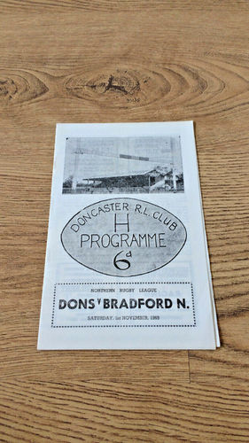 Doncaster v Bradford Northern Nov 1969 Rugby League Programme