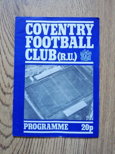 Coventry v Moseley Oct 1981 Rugby Programme