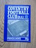 Coventry v London Scottish Feb 1982 Rugby Programme