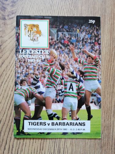 Leicester v Barbarians Dec 1983 Rugby Programme