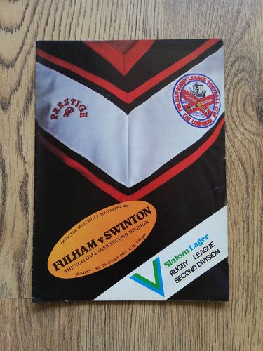 Fulham v Swinton Jan 1983 Rugby League Programme