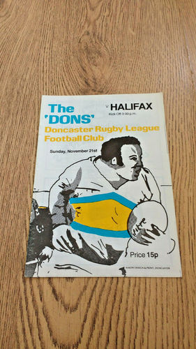 Doncaster v Halifax Nov 1979 Rugby League Programme