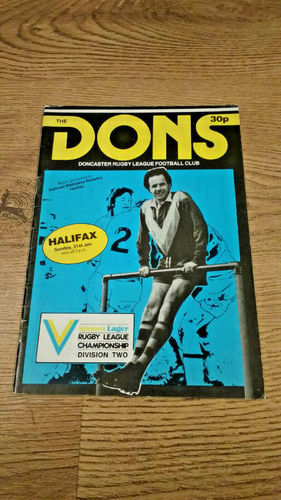 Doncaster v Halifax Jan 1982 Rugby League Programme