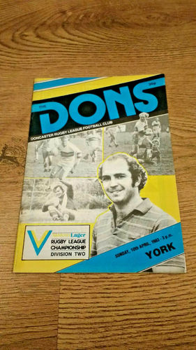 Doncaster v York Apr 1983 Rugby League Programme