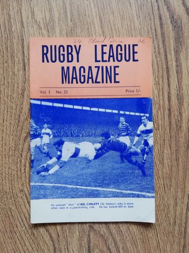 'Rugby League Magazine' Volume 3 Number 33 August 1969