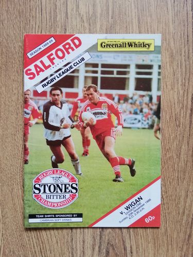 Salford v Wigan Nov 1988 Rugby League Programme