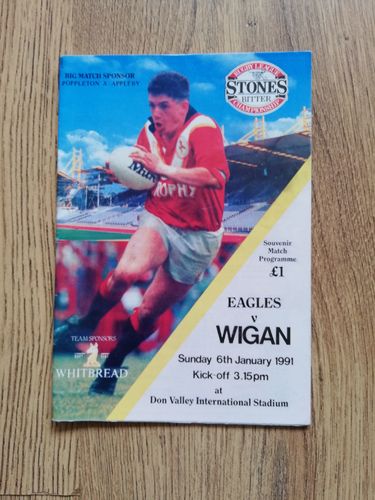 Sheffield Eagles v Wigan Jan 1991 Rugby League Programme