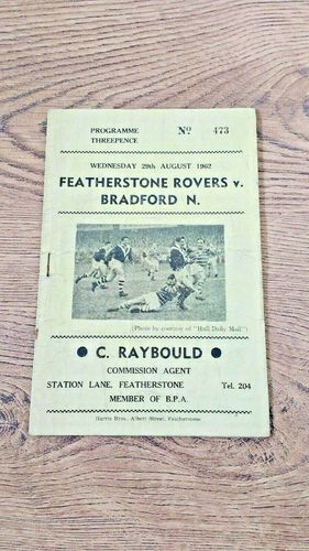 Featherstone v Bradford Aug 1962 Rugby League Programme